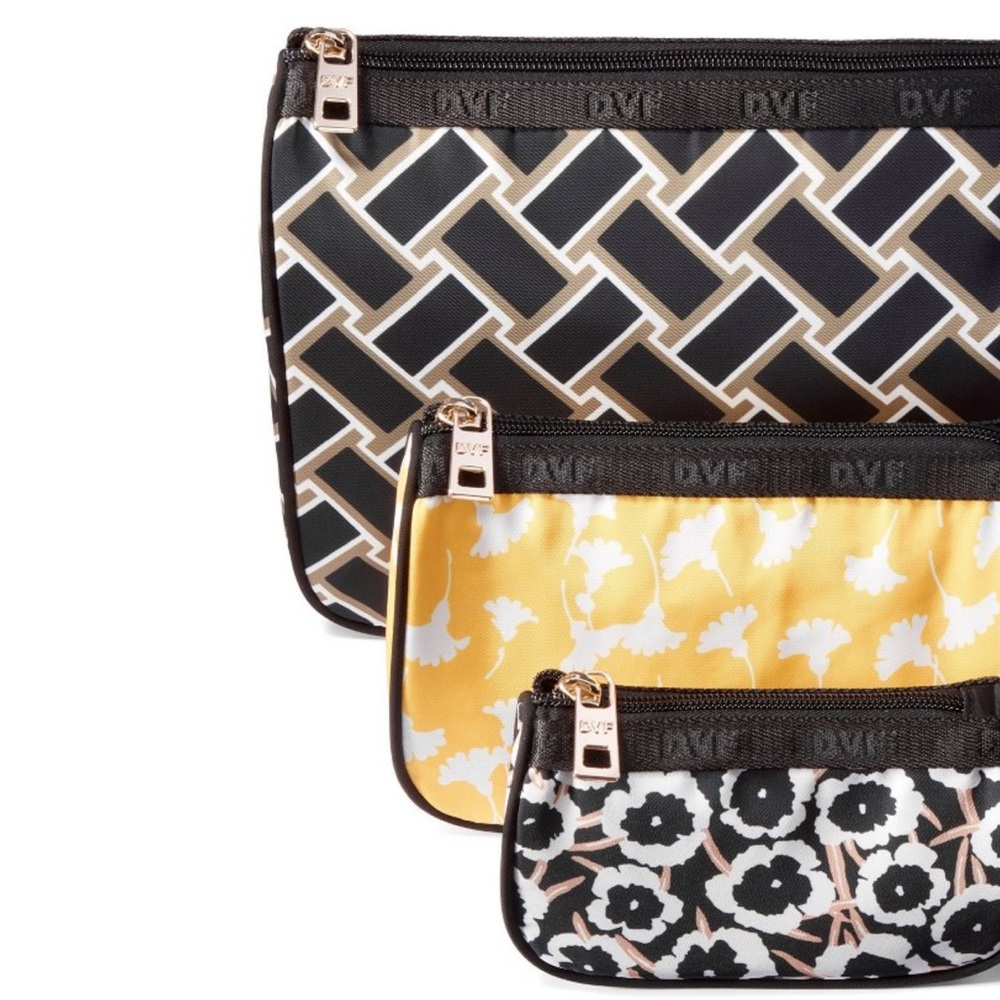 Diane Von Furstenberg LIMITED EDITION 3 Piece Travel Pouches